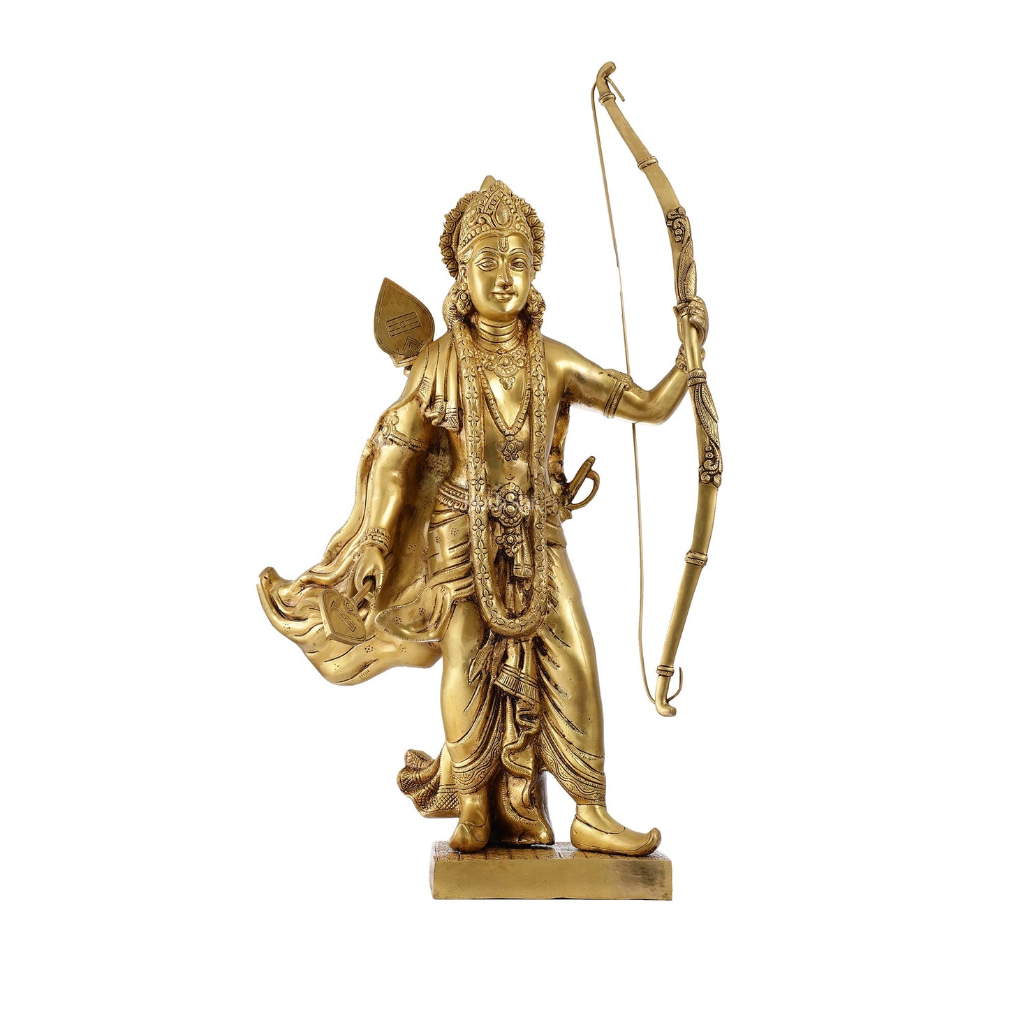 Handcrafted Superfine Brass Statue - Lord Shri Ram Chandra | 26 inch - Budhshiv.com