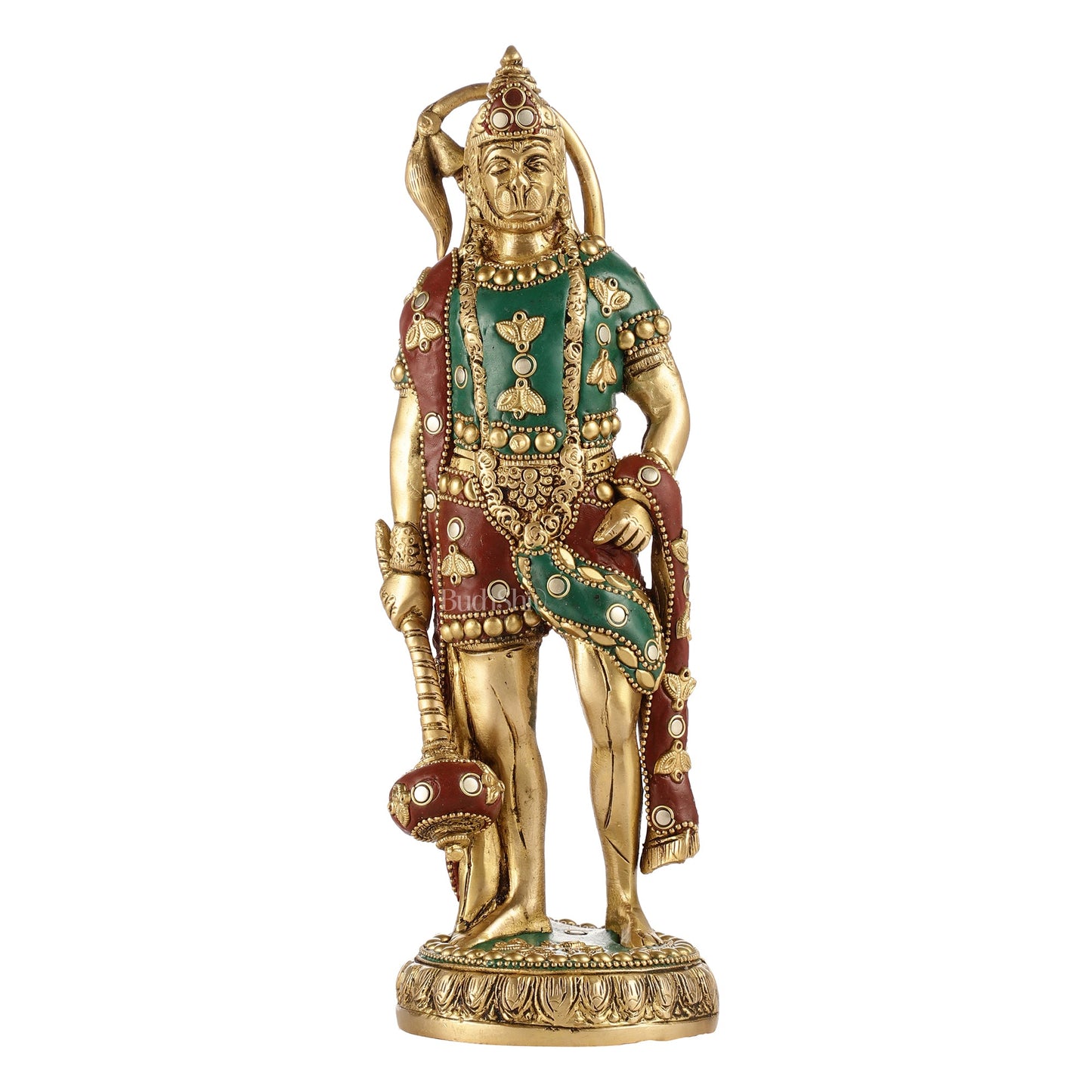 Handmade Brass Lord Hanuman Statue | 10" Height | stonework - Budhshiv.com