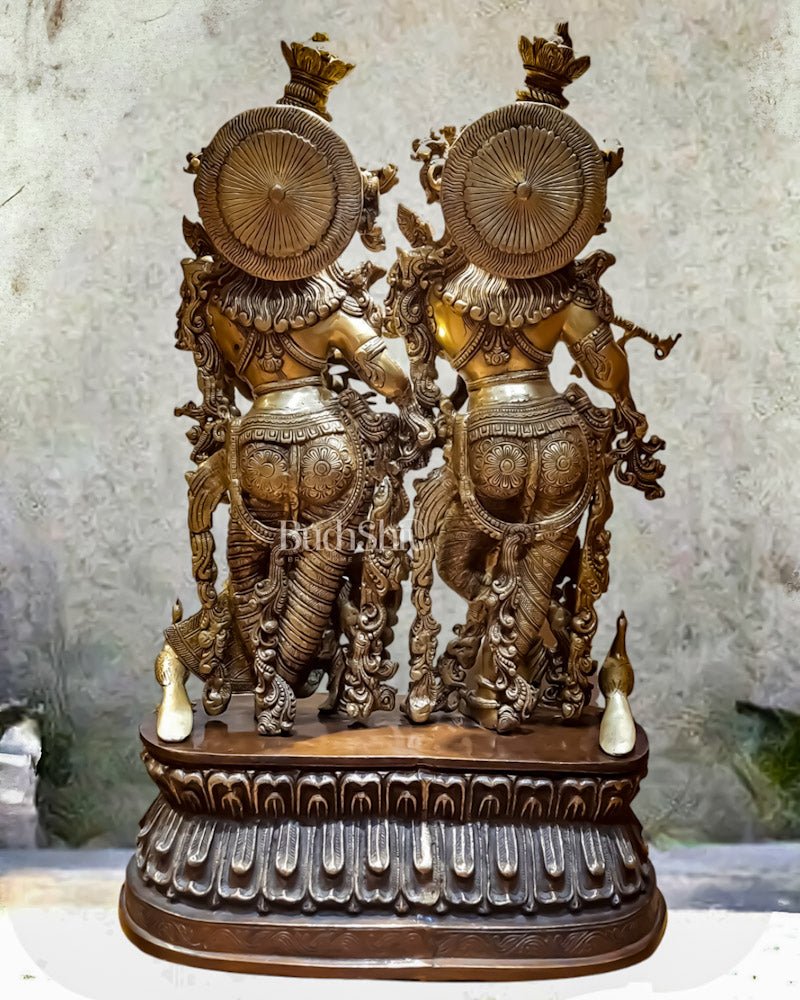 Handmade Brass Radha krishna Idol together 30 inch - Budhshiv.com