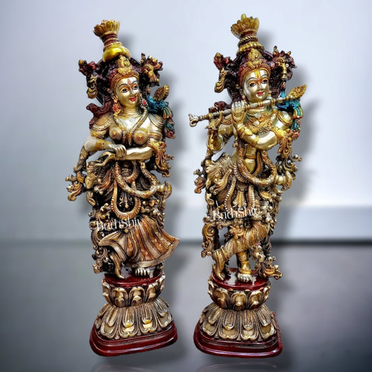 Handmade Radha krishna Idol - Exquisitely Hand-Painted - Budhshiv.com