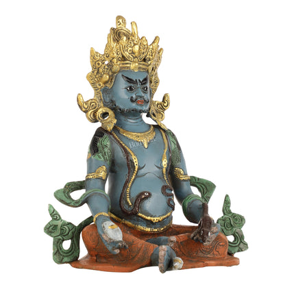 Handpainted Brass Kuber Idol | 10" - Budhshiv.com