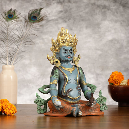 Handpainted Brass Kuber Idol | 10" - Budhshiv.com