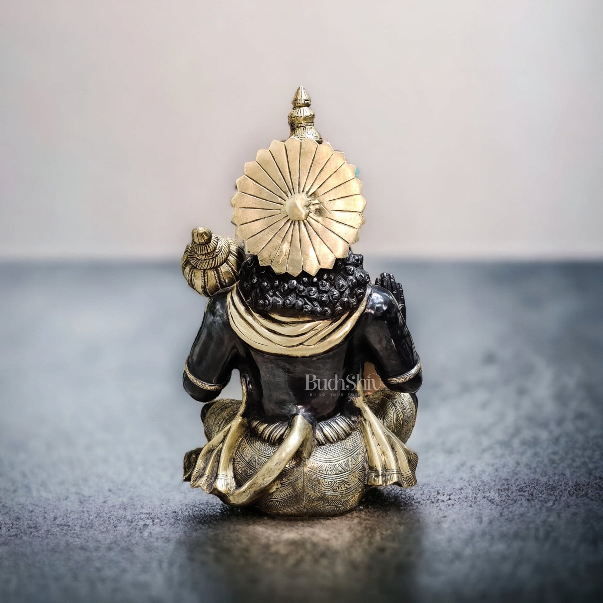 Hanuman Aashirwaad Brass Idol | Handcrafted in Superfine Brass | 17" Height - Budhshiv.com