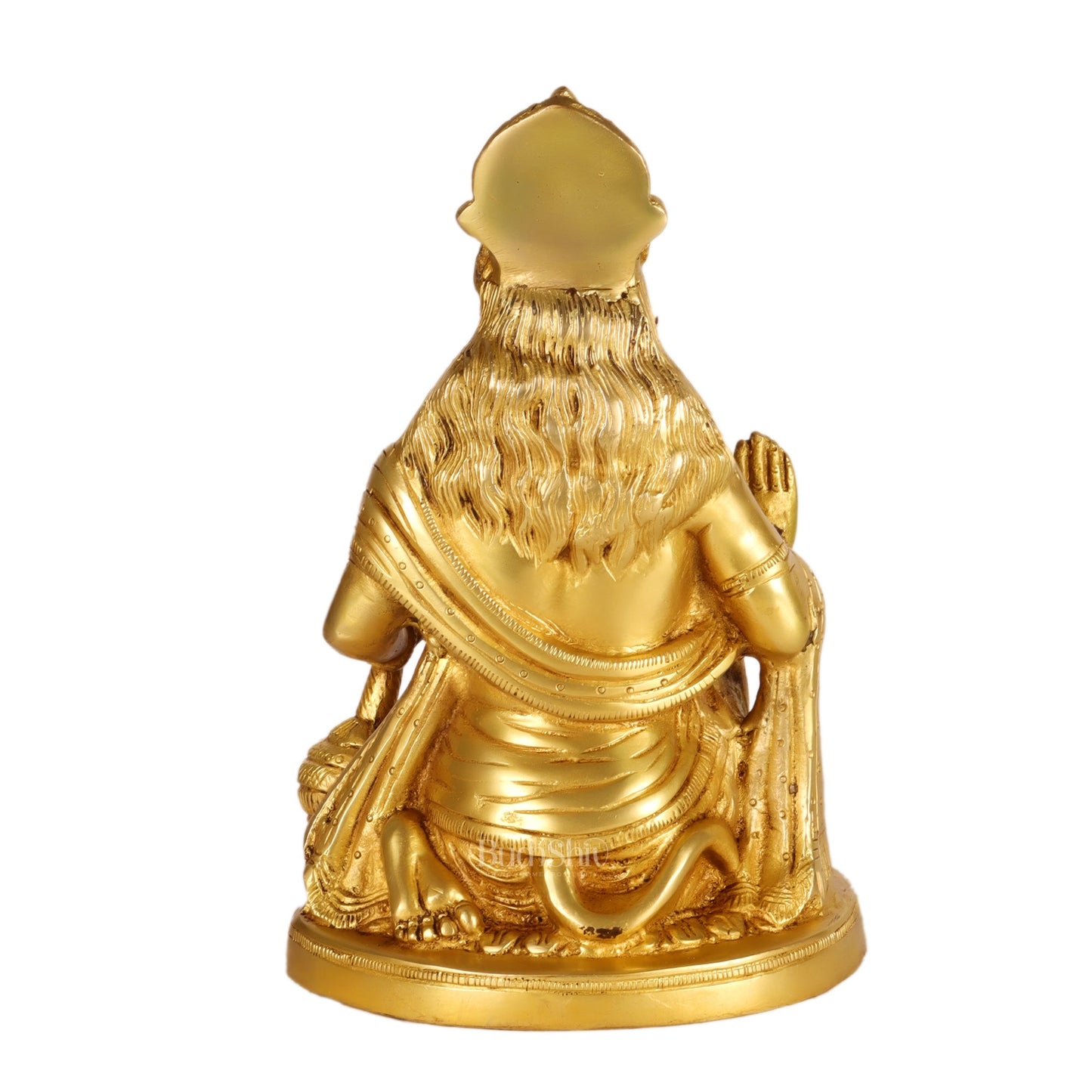 Hanuman Idol in Pure Brass with Golden Finish 9 inch - Budhshiv.com