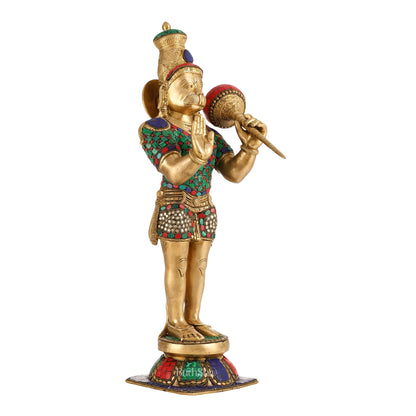 Hanuman Statue - 21.5" Brass Masterpiece with Aashirwaad Mudra - Budhshiv.com