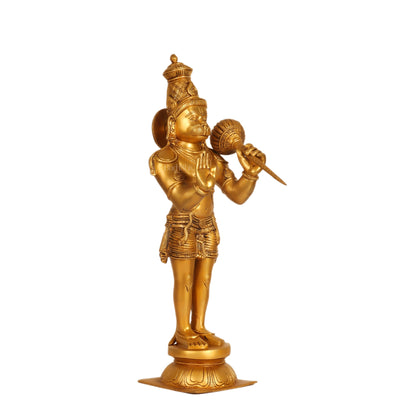 Hanuman Statue in Blessing Aashirwaad Mudra | Superfine Brass | 21.5" Tall - Budhshiv.com