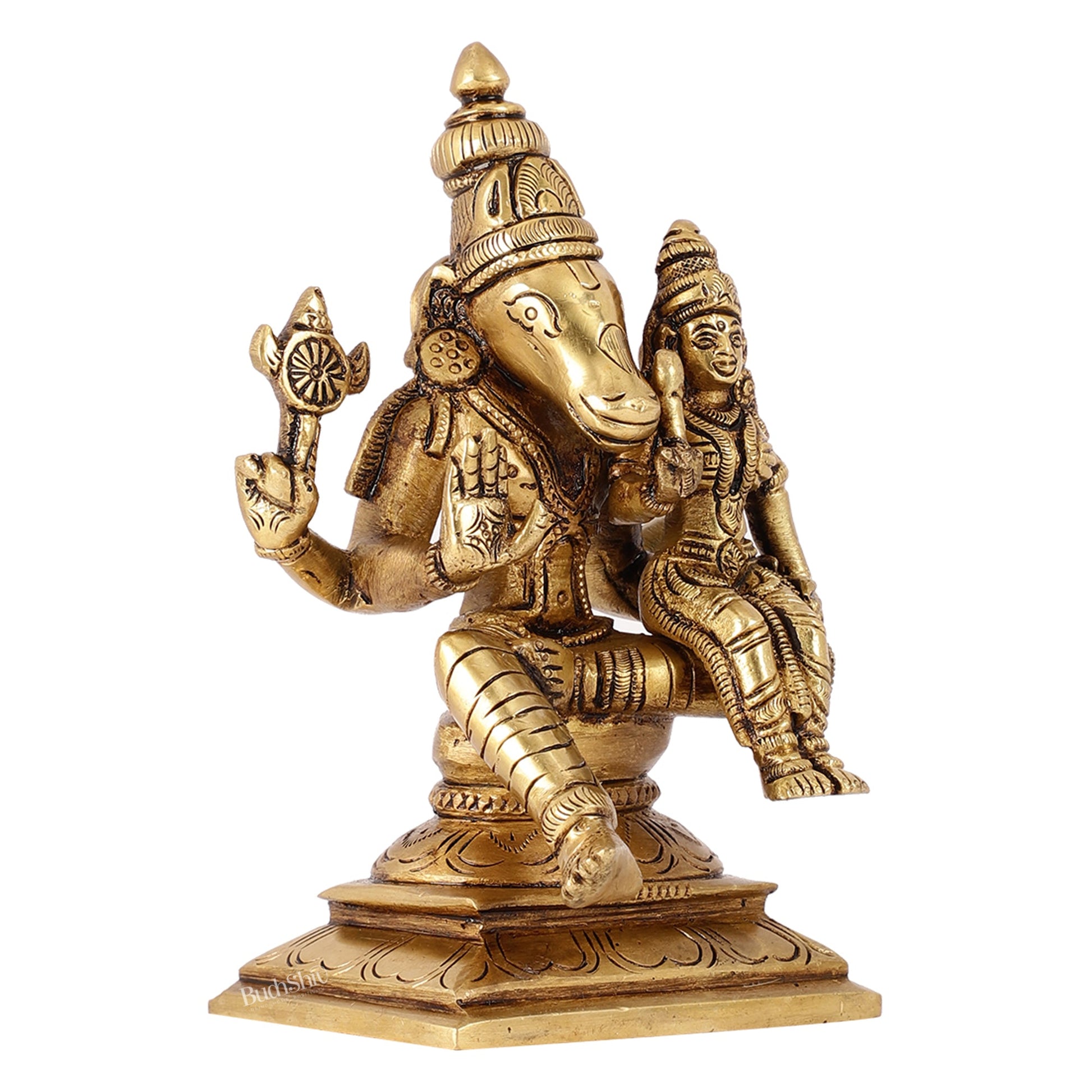 Igrivar Hayagriva Lakshmi Statue | Superfine Brass | 6 inch Height - Budhshiv.com