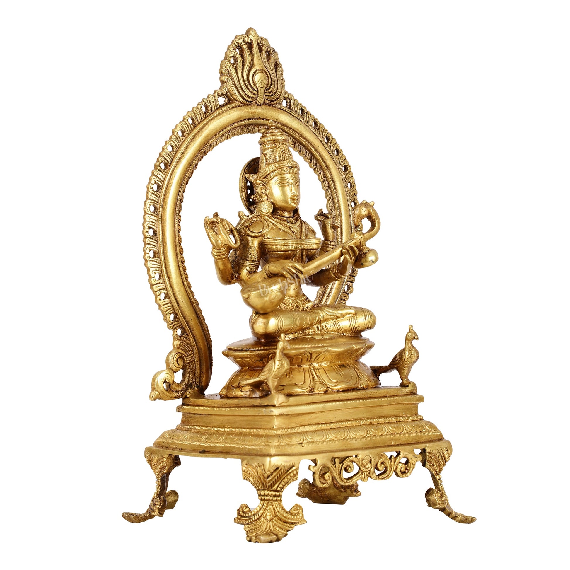 Inspiring Brass Saraswati Idol 15 inch - Budhshiv.com