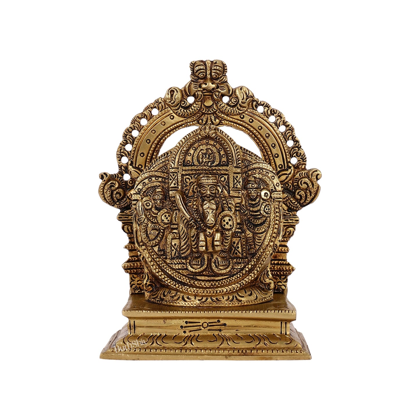 Intricate Brass Superfine Ravalnath Idol with Arch | 6" Height | Spiritual Splendor - Budhshiv.com