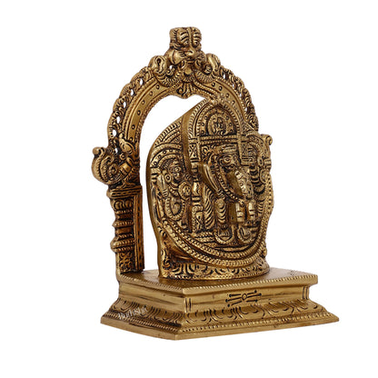 Intricate Brass Superfine Ravalnath Idol with Arch | 6" Height | Spiritual Splendor - Budhshiv.com