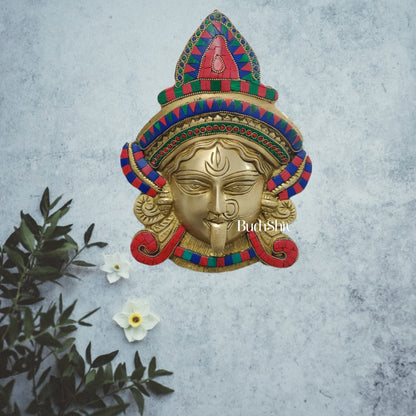 Kali Maa Face Wall Mount With Stonework - Budhshiv.com