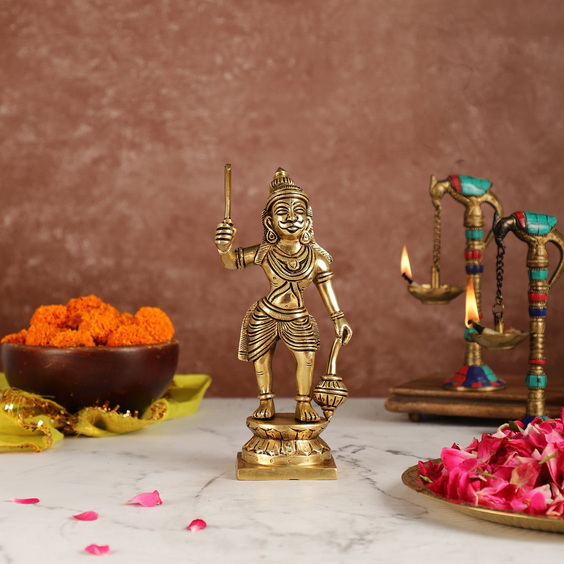 Karuppasamy Brass Superfine Statue 9" - Budhshiv.com