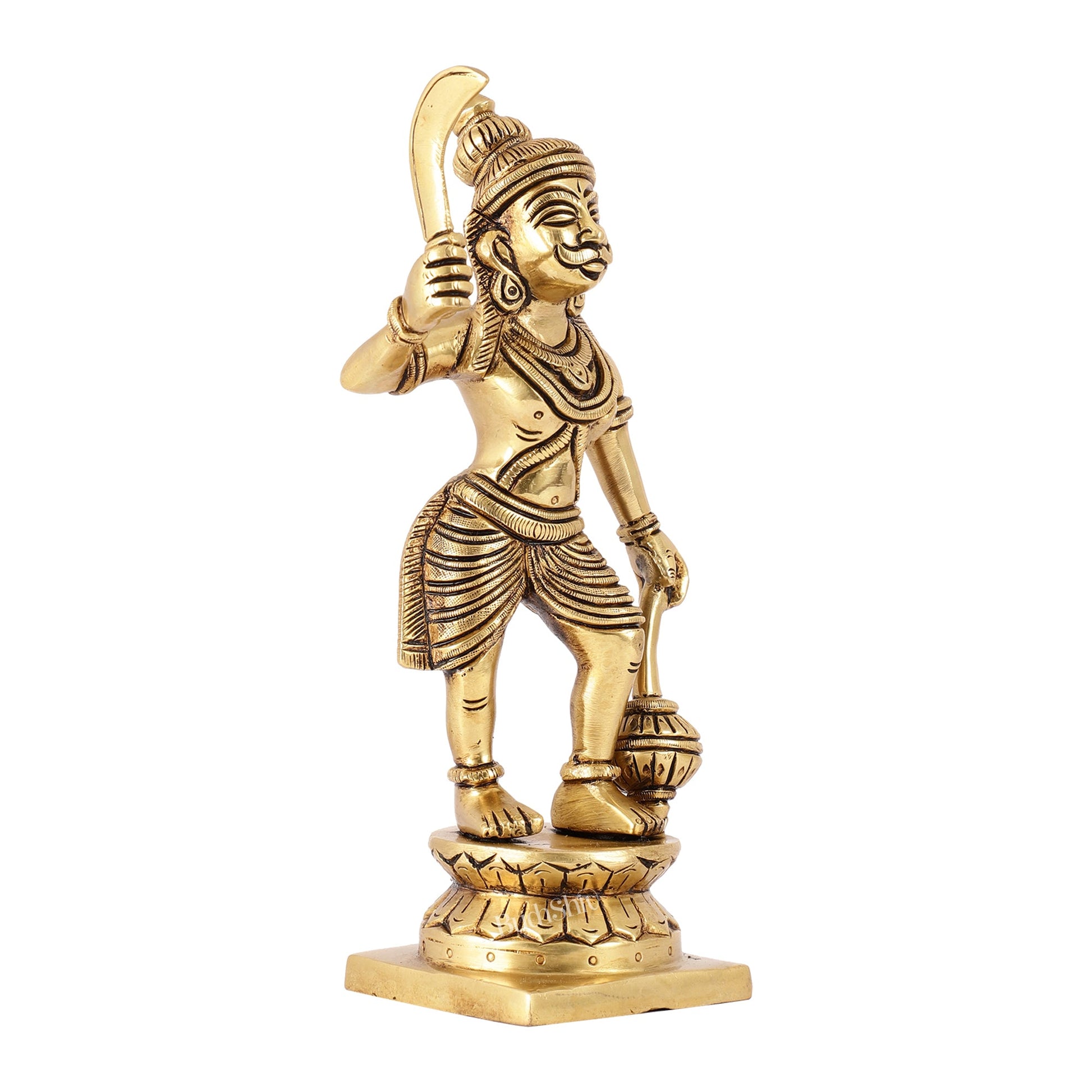 Karuppasamy Brass Superfine Statue 9" - Budhshiv.com