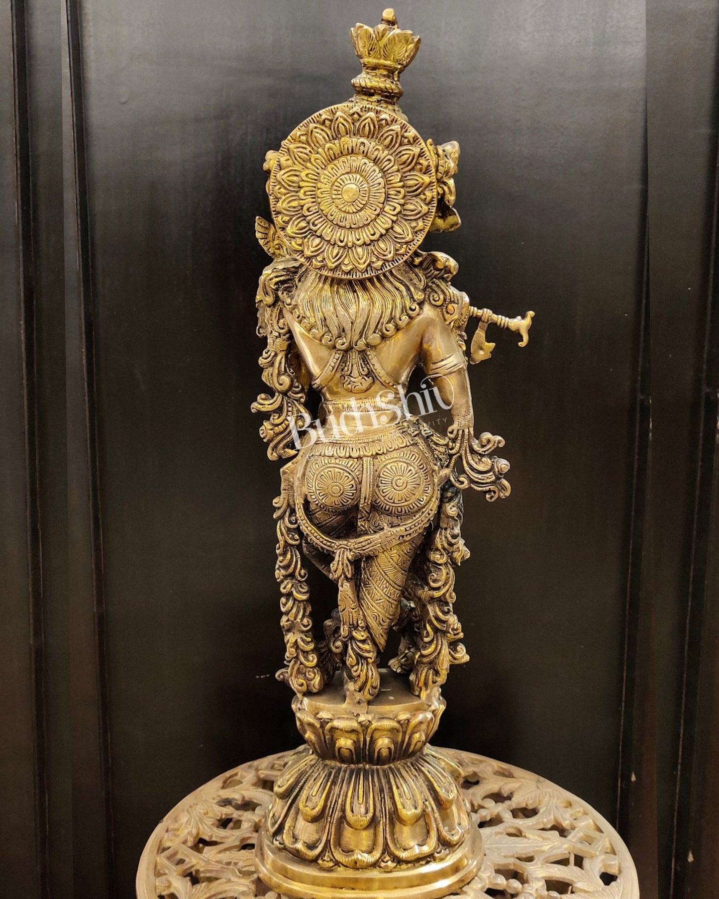 Krishna Brass Statue 25 inch - Budhshiv.com