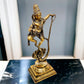 Krishna Dancing on Kaliya Naag: Brass Idol 20" - Budhshiv.com