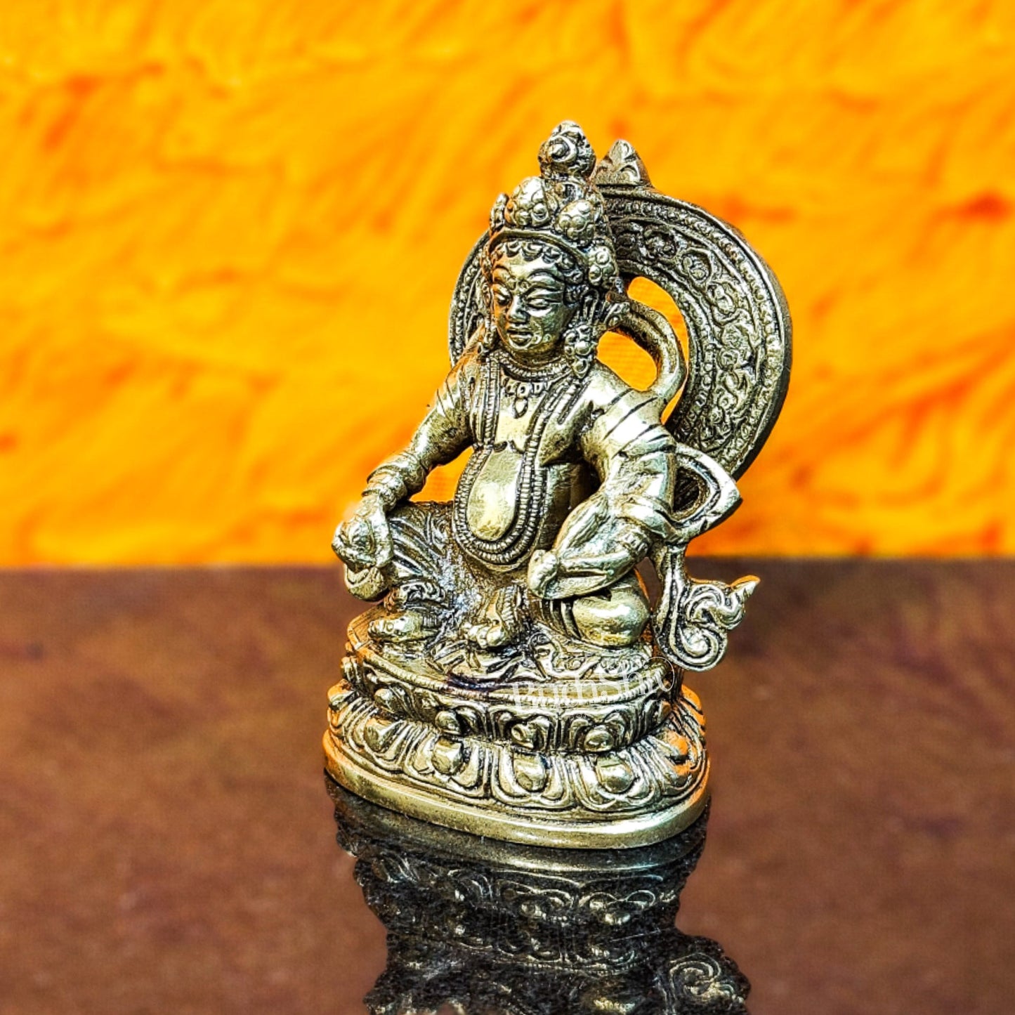 Kubera Brass Idol, 3.5" Height, Handcrafted - Budhshiv.com