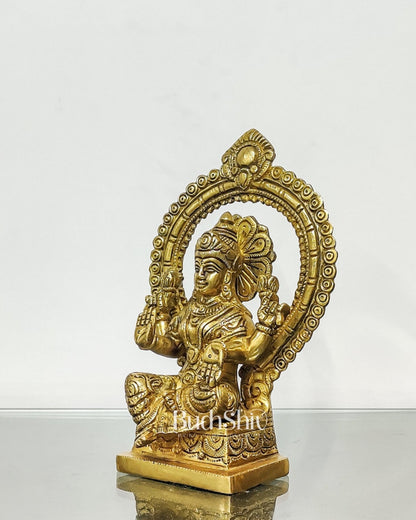 Lakshmi Brass idol with Prabhavali 8.5 " - Budhshiv.com