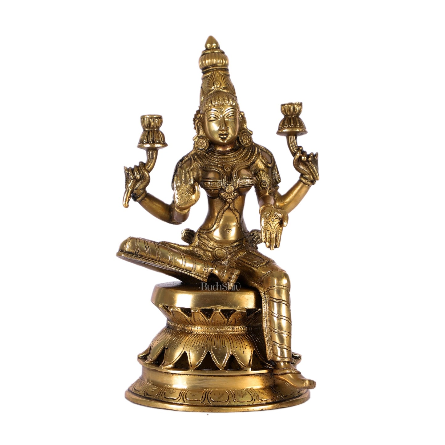 Lakshmi Brass Statue 12 inch - Budhshiv.com