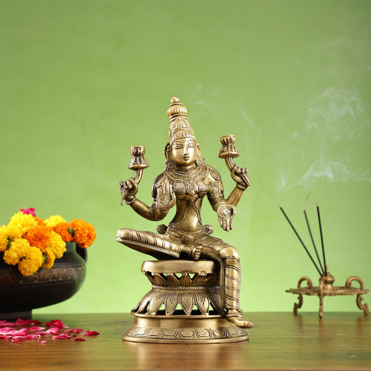 Lakshmi Brass Statue 12 inch - Budhshiv.com