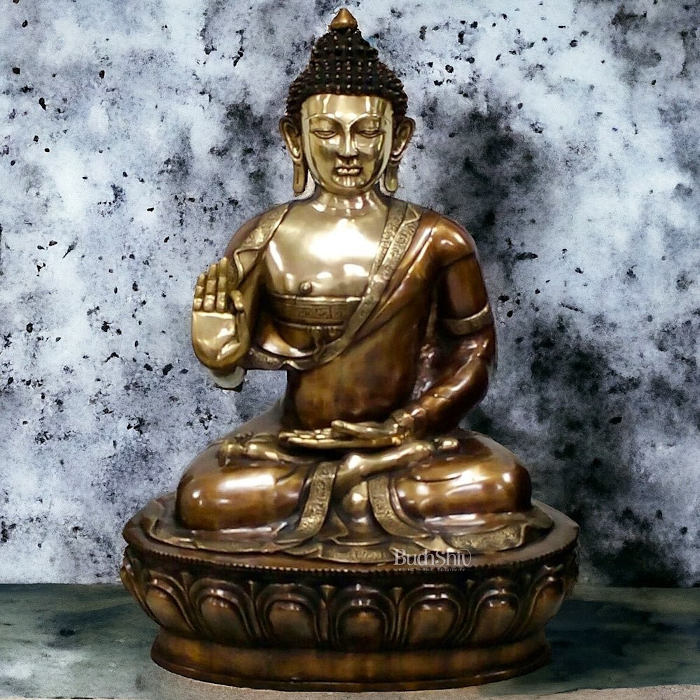 Large Brass Buddha Statue - 46 inch - Budhshiv.com