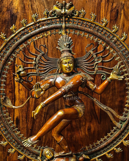 Large Handcrafted Superfine Brass Nataraja Statue - 36" Height - Budhshiv.com