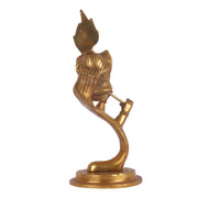 Lord Krishna Brass Idol - Modern Design - Ideal Showpiece - 13.5 inch - Budhshiv.com