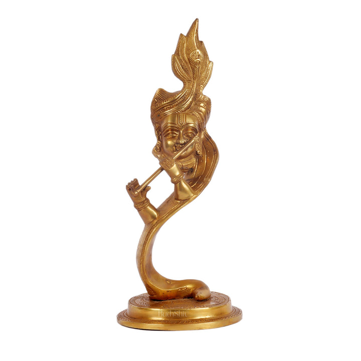 Lord Krishna Brass Idol - Modern Design - Ideal Showpiece - 13.5 inch - Budhshiv.com
