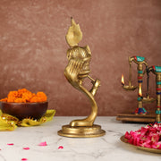 Lord Krishna Brass Idol - Modern Design - Ideal Showpiece - 13.5 inch - Budhshiv.com