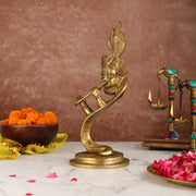 Lord Krishna Brass Idol - Modern Design - Ideal Showpiece - 13.5 inch - Budhshiv.com