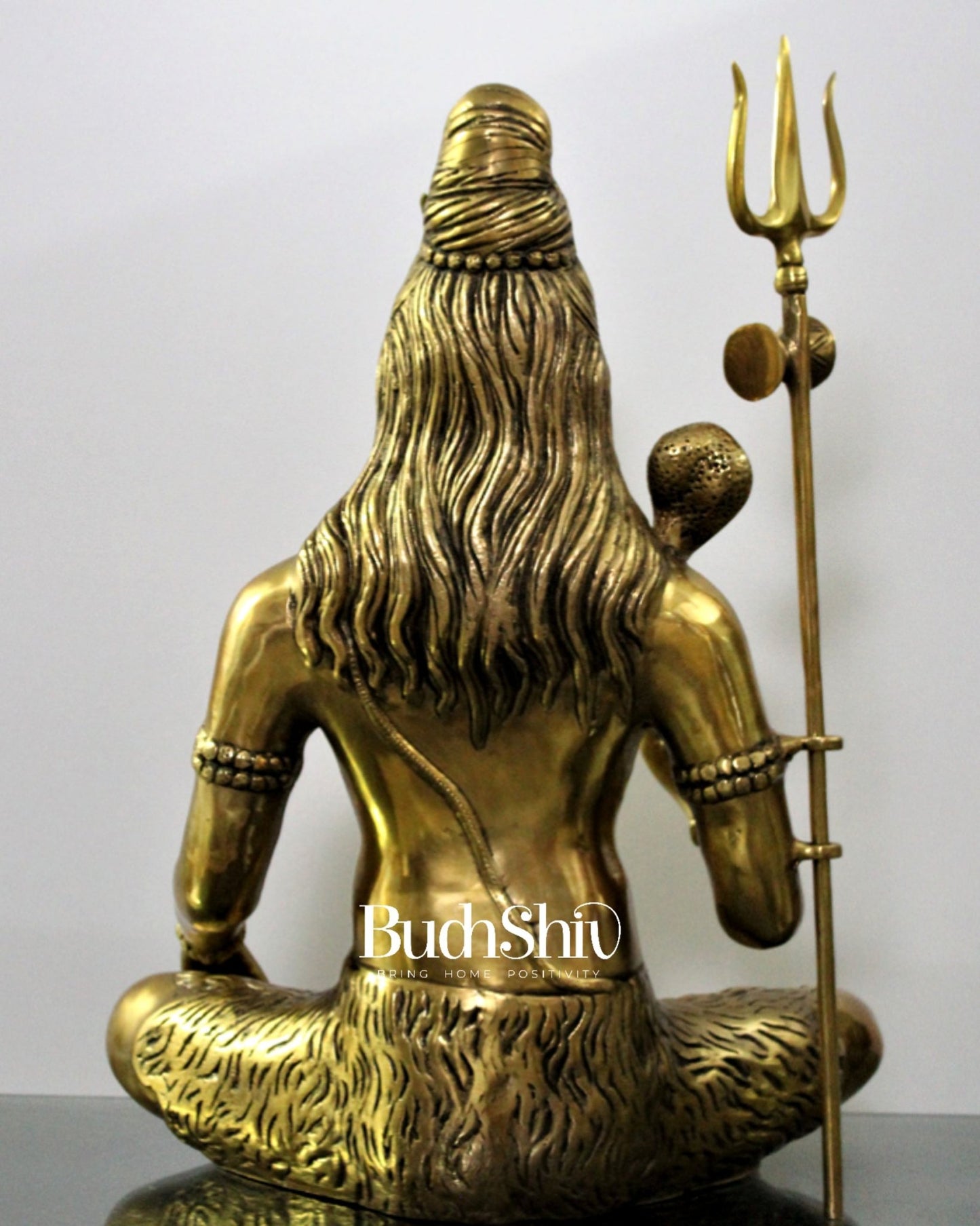 Lord Shiva Brass Idol 20 inches Golden - Budhshiv.com