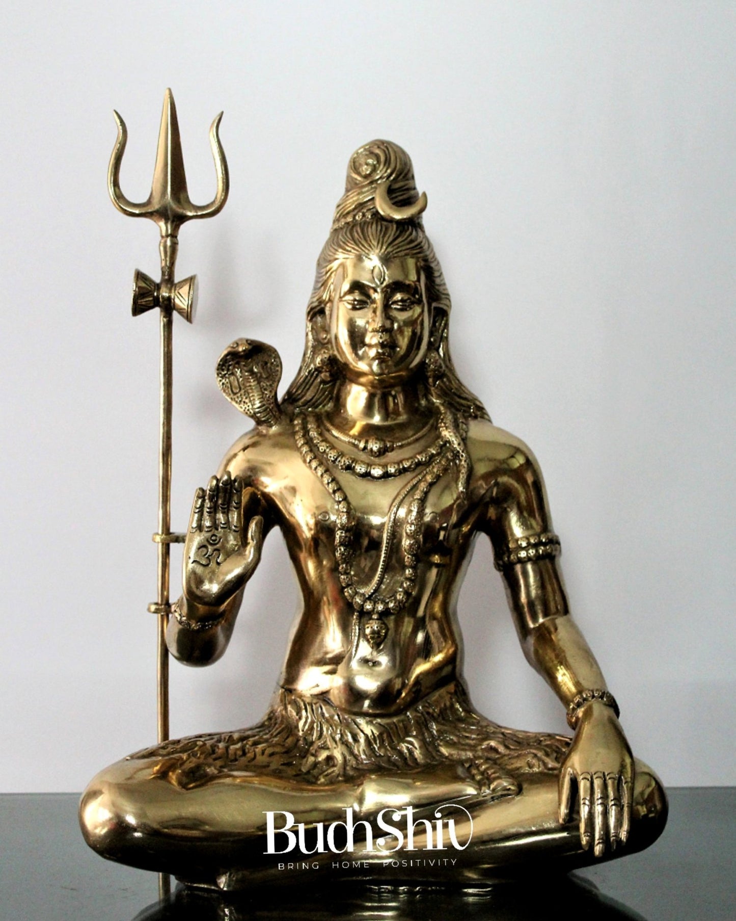 Lord Shiva Brass Idol 20 inches polished brass - Budhshiv.com