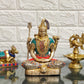 Lord Shiva brass idol in aashirwaad posture with inlay stonework - Budhshiv.com