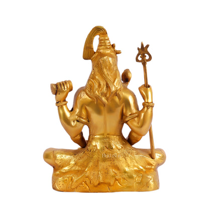 Lord Shiva brass idol in Meditation posture 8 " - Budhshiv.com