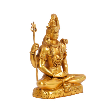 Lord Shiva brass idol in Meditation posture 8 " - Budhshiv.com