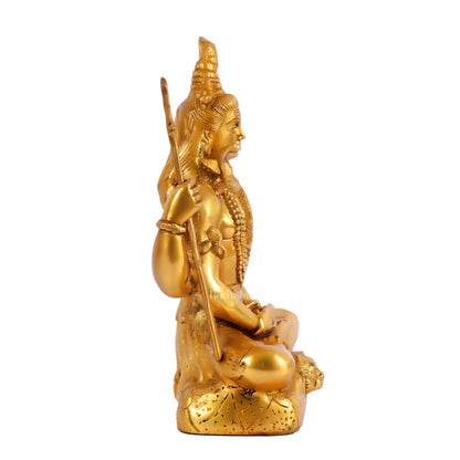 Lord Shiva brass idol in Meditation posture 8 " - Budhshiv.com