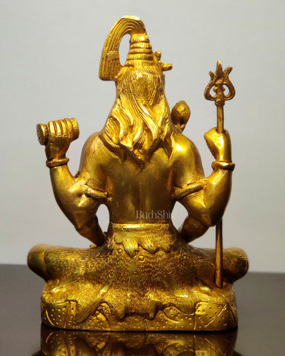 Lord Shiva brass idol in Meditation posture 8 " - Budhshiv.com