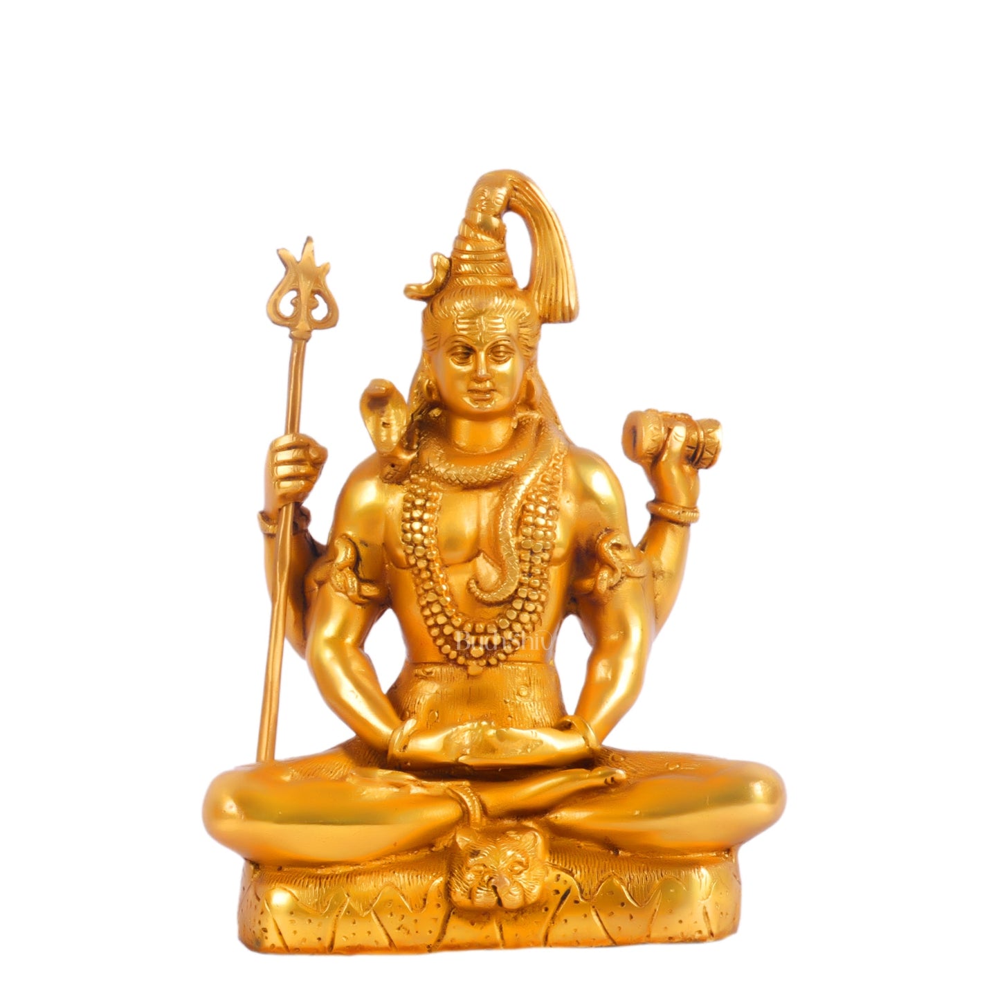 Lord Shiva brass idol in Meditation posture 8 " - Budhshiv.com