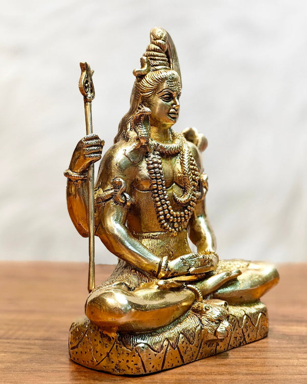 Lord Shiva brass idol in Meditation posture 8 