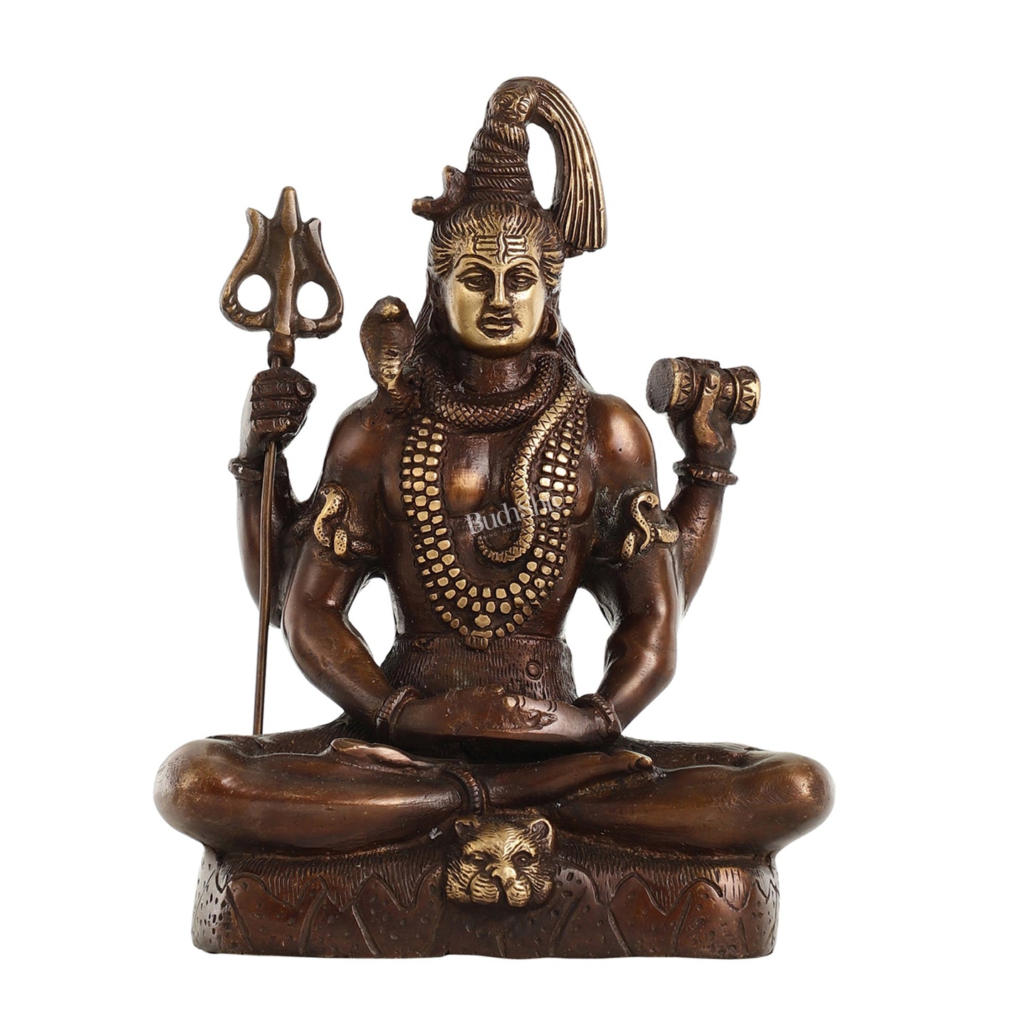 Lord Shiva brass idol in Meditation posture with 8.5 inch - Budhshiv.com