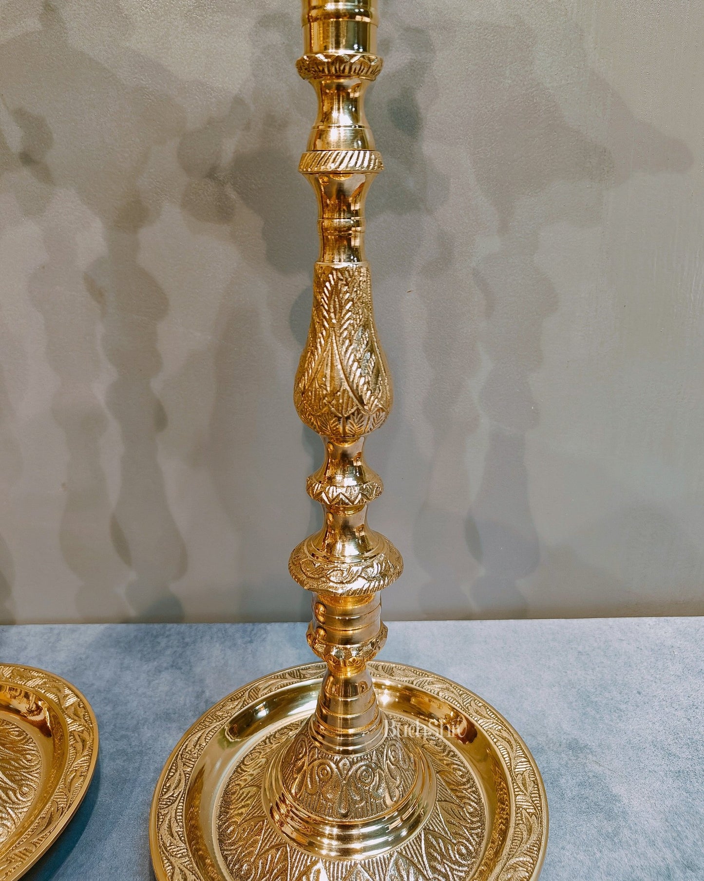 Majestic Brass Peacock Samai Lamp Perfect for Inauguration Ceremonies | 2 Feet (26 Inch) - Budhshiv.com