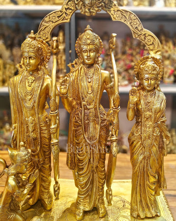 Majestic Ram Darbar Brass Idol 25 inch - Budhshiv.com