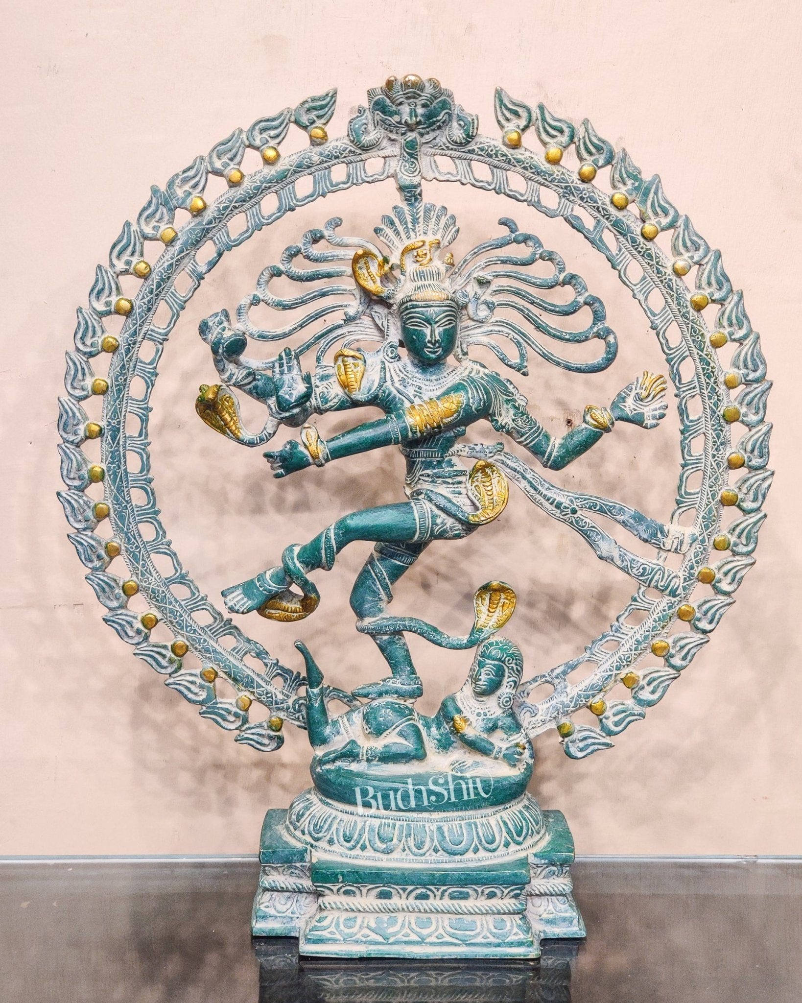 Nataraja - The God of Dance | Fine Brass Statue | 20" Height - Budhshiv.com