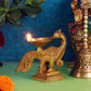 Peacock/annam bending brass diya - Budhshiv.com