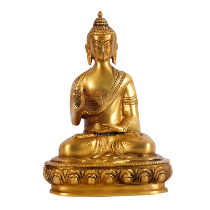 Pure Brass Buddha Statue | Abhaya Mudra | 7.5" x 6" x 3 - Budhshiv.com