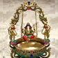 Pure Brass Ganesha on Swing Urli - 21 inch - Budhshiv.com