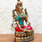 Pure Brass Green Tara Statue | 14 inches Height - Budhshiv.com