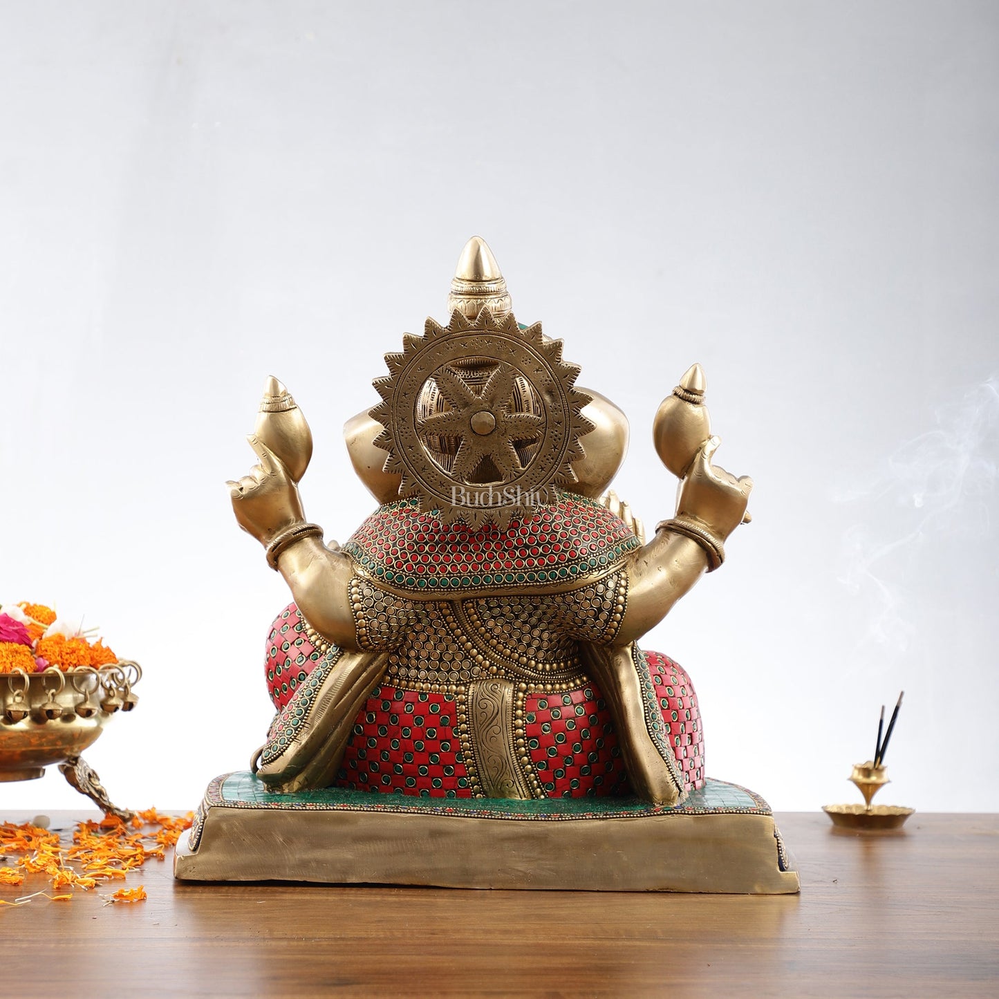 Pure Brass Handcrafted Lord Ganesha Statue - 16 inch - Budhshiv.com