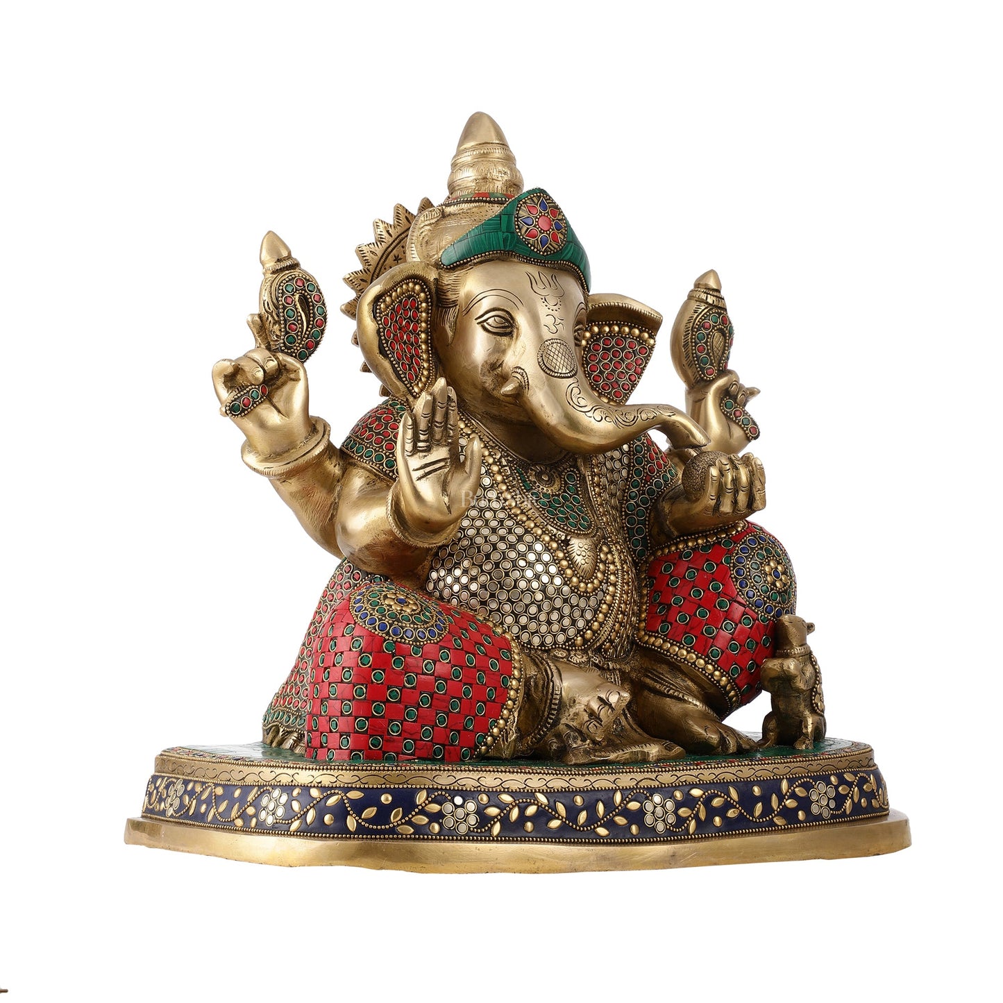 Pure Brass Handcrafted Lord Ganesha Statue - 16 inch - Budhshiv.com