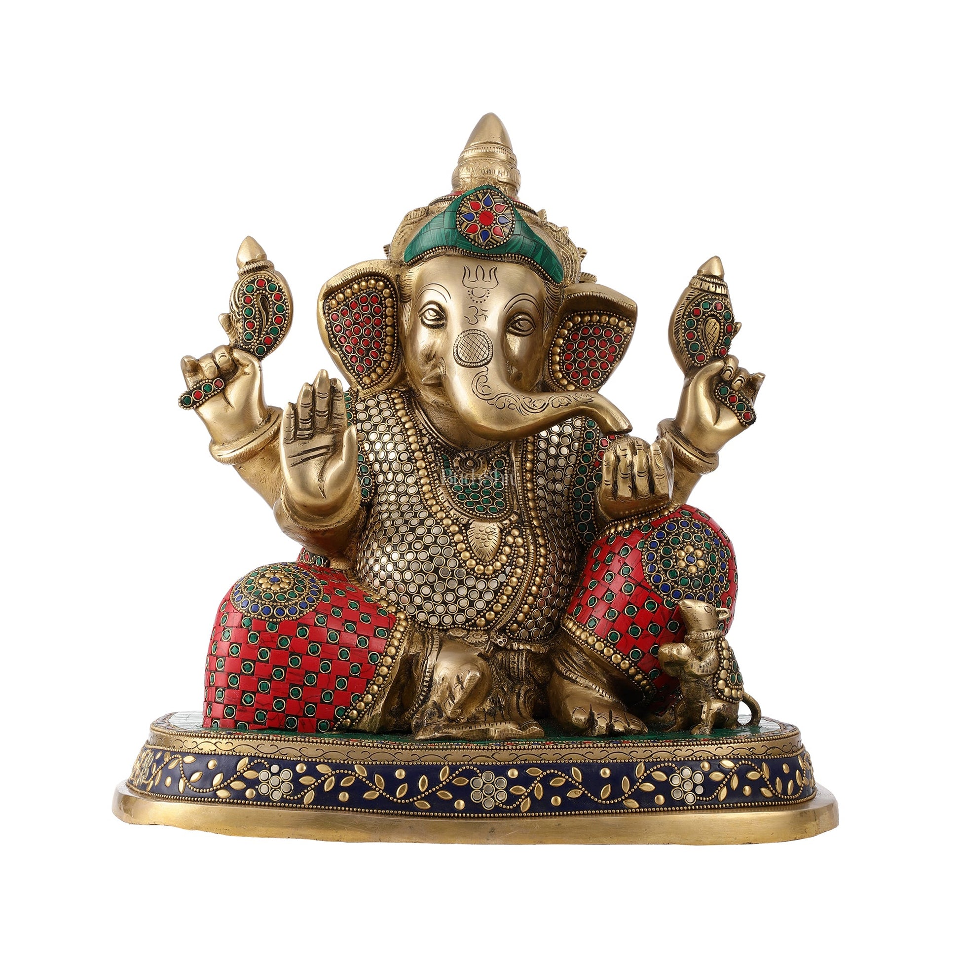 Pure Brass Handcrafted Lord Ganesha Statue - 16 inch - Budhshiv.com