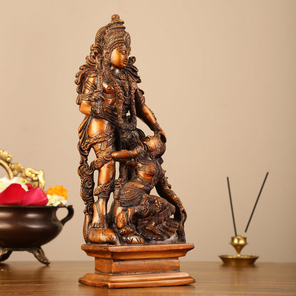 Pure Brass Kamadev and Rati Idol - 13 inch - Budhshiv.com